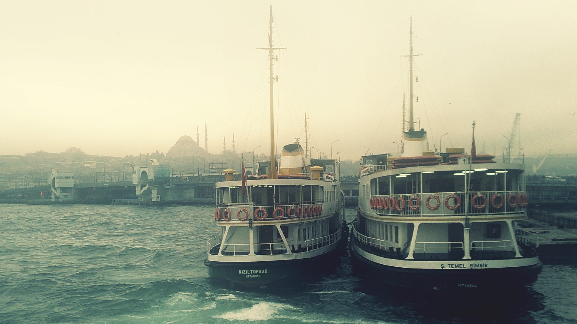 boat, City, Istanbul, Mosques Wallpaper