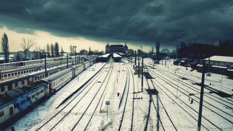 city, Train station, Railway, Snow, Istanbul HD Wallpaper Desktop Background
