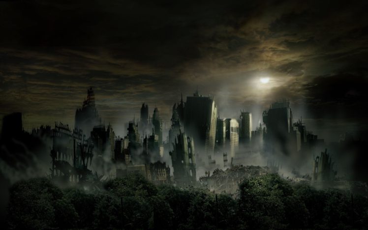 city, Cityscape, Apocalyptic, Ruin HD Wallpaper Desktop Background