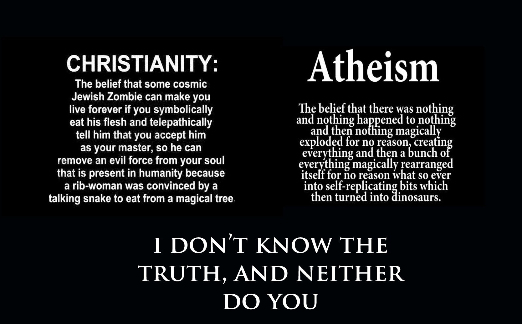 atheism, Christianity Wallpaper