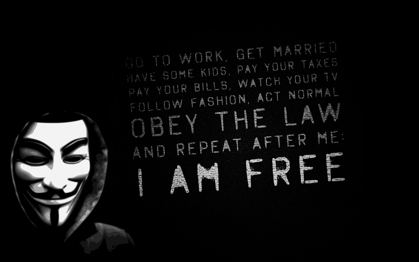 anonims, I am free Wallpaper
