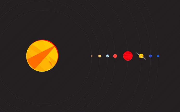minimalism, Sun, Earth, Solar System HD Wallpaper Desktop Background