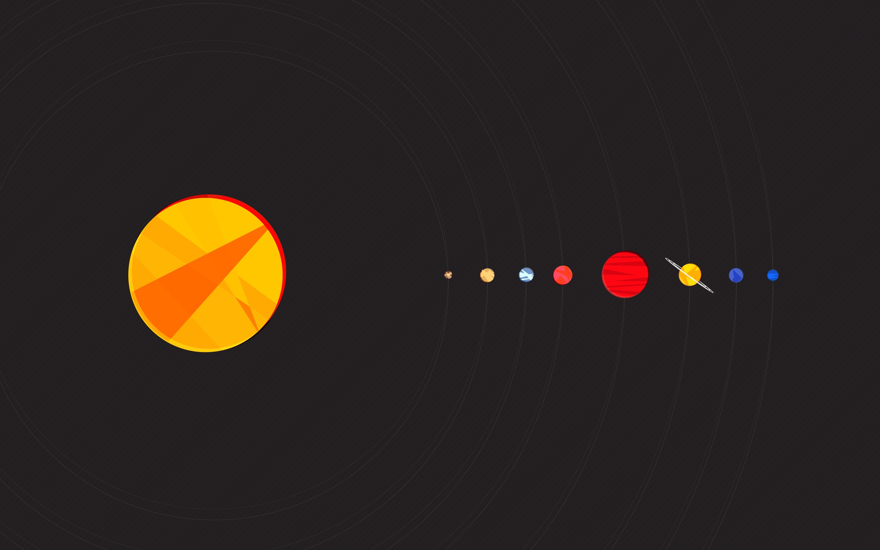minimalism, Sun, Earth, Solar System Wallpaper