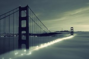 bridge, Mist, Los Angeles
