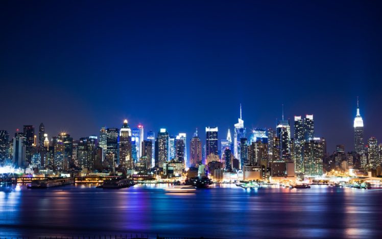 cityscape, Night, New York City, Manhattan HD Wallpaper Desktop Background