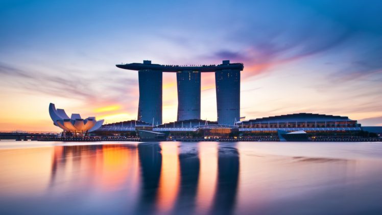 Marina Bay, Singapore, Hotels, Reflection, Architecture HD Wallpaper Desktop Background