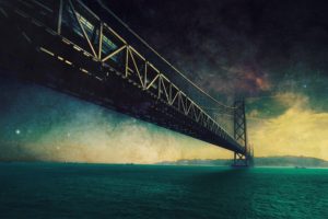 bridge, Photo manipulation, Stars