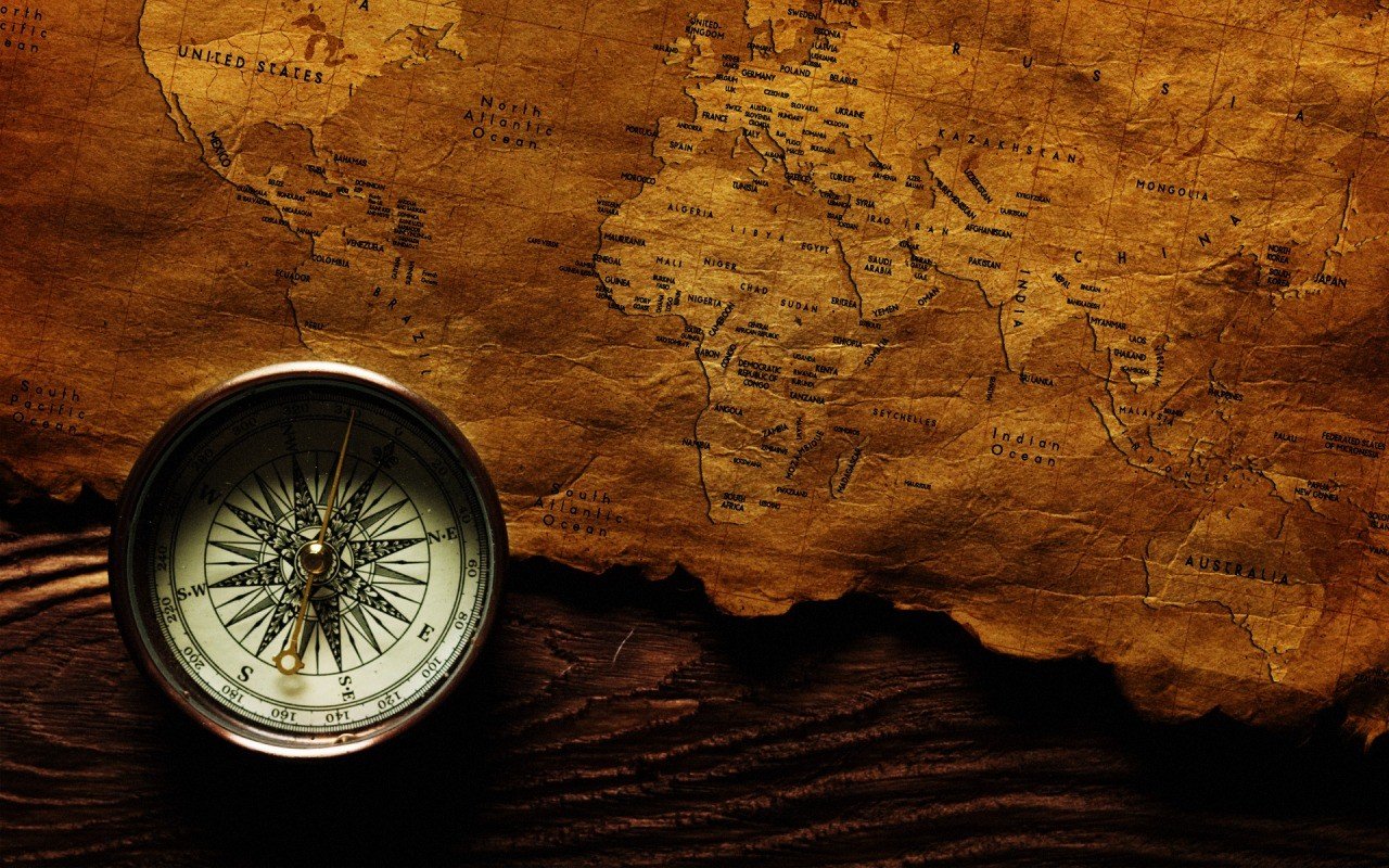 old map, Compass Wallpaper