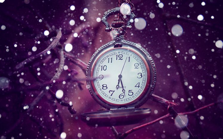 clocks, Branch, Purple, Time, Bokeh HD Wallpaper Desktop Background