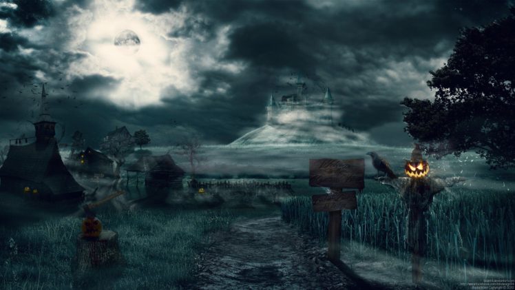 Halloween, Castle HD Wallpaper Desktop Background