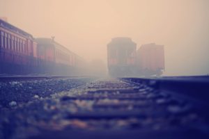 train, Mist, Railway