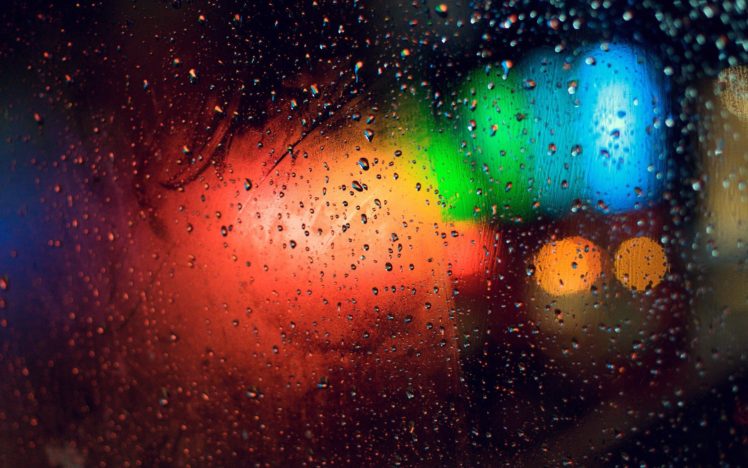 water on glass, Blurred, Bokeh, Colorful HD Wallpaper Desktop Background