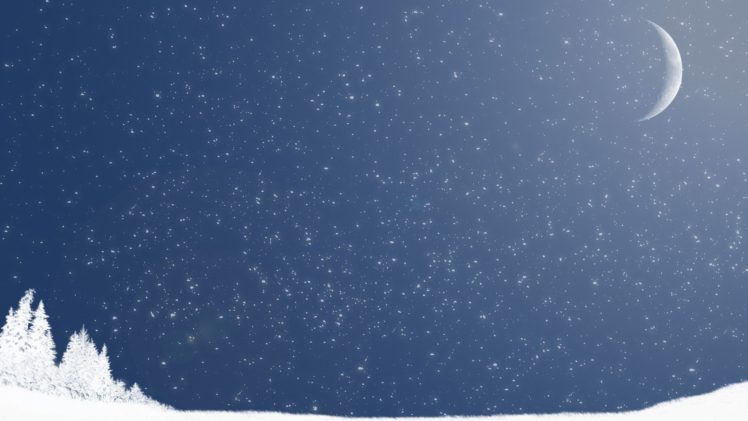 stars, Snow, Moon HD Wallpaper Desktop Background