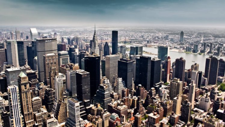 building, Blurred, Chrysler Building, City, Urban, Cityscape, New York City, Tilt shift HD Wallpaper Desktop Background