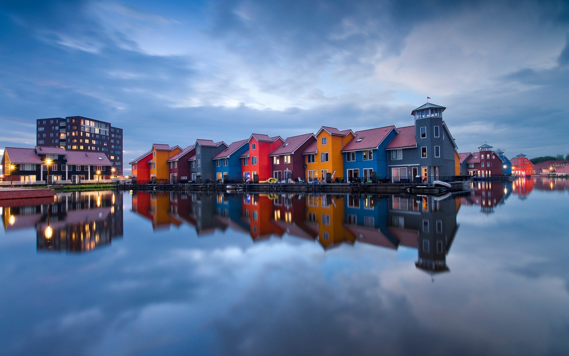 cityscape, Netherlands, Reflection, Colorful, House Wallpaper