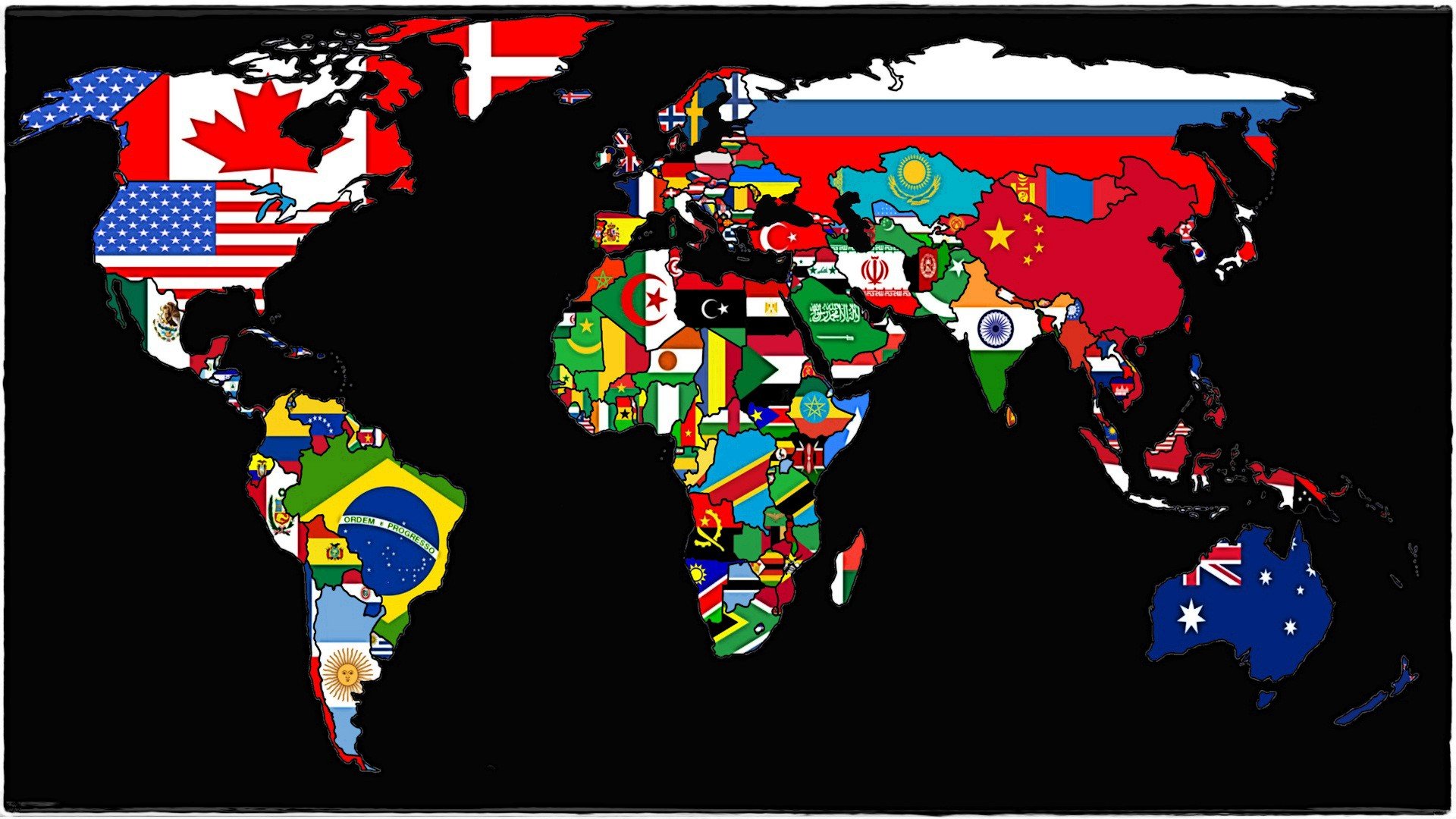Map Of Flags Geografia Pol Tica Bandeiras Do Mundo Cartografia | The ...