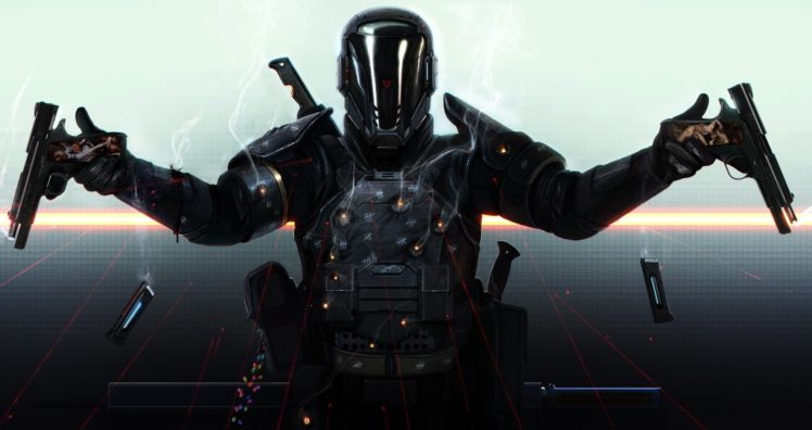 soldier, Gun, Pistol, Cyberpunk, Last Man Standing: Killbook of a Bounty Hunter, Paladin HD Wallpaper Desktop Background