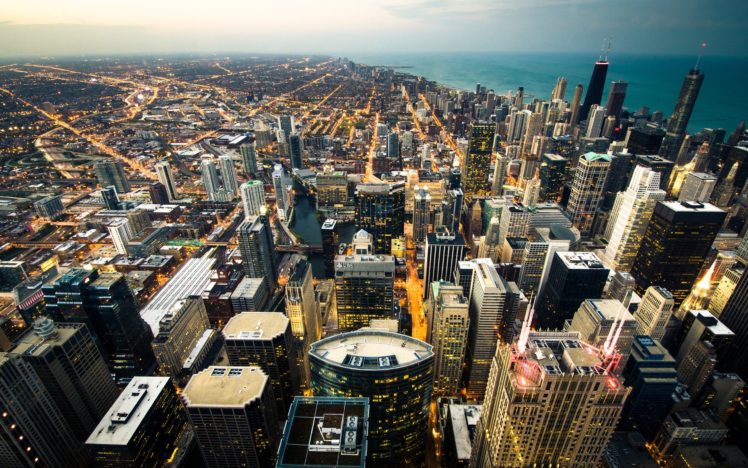 cityscape, Building, Lights, Chicago HD Wallpaper Desktop Background