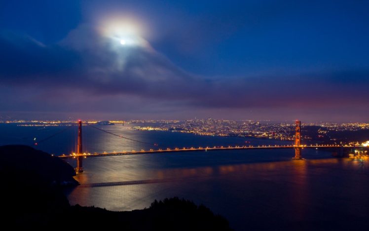 Golden Gate Bridge, San Francisco, Cityscape, Night HD Wallpaper Desktop Background