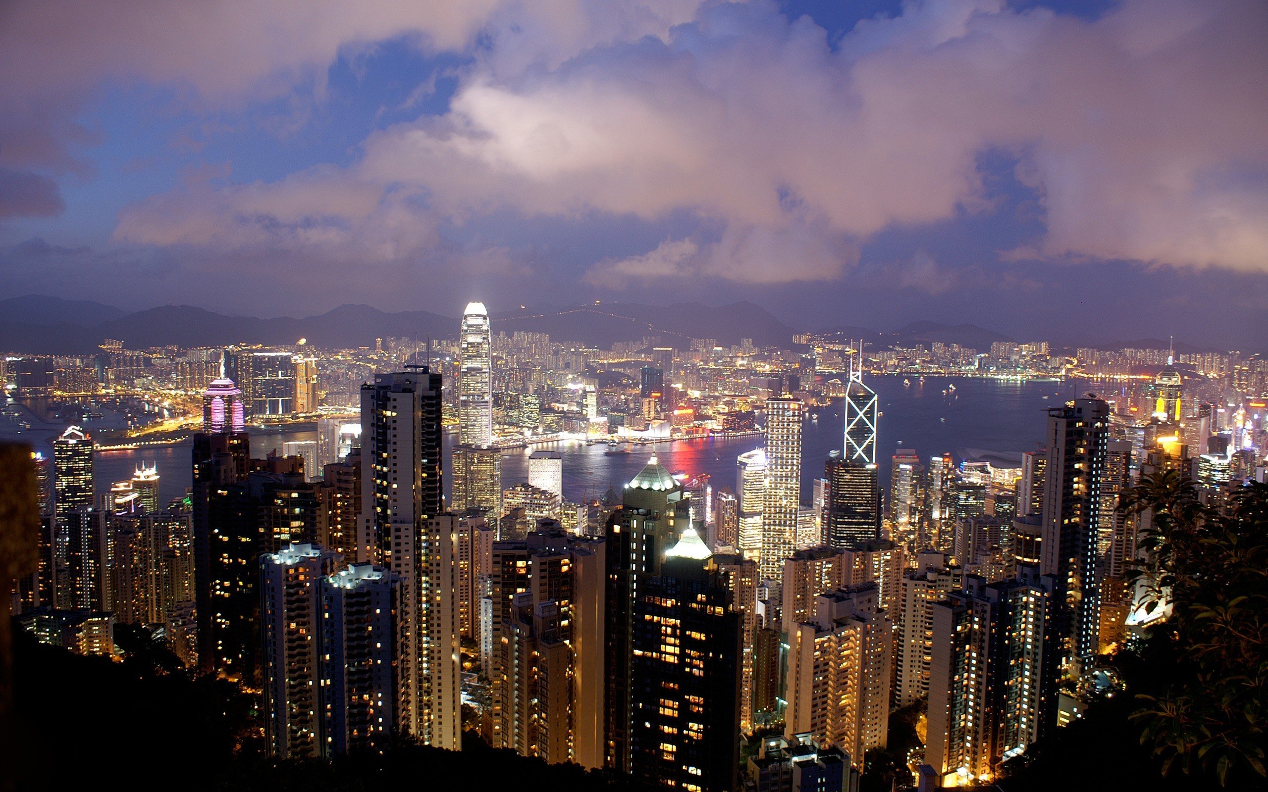 night, Cityscape, Hong Kong Wallpaper