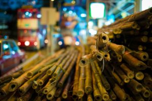 bamboo, Bokeh, Blurred, Street, Hong Kong