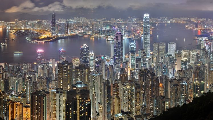 cityscape, Dusk, Hong Kong HD Wallpaper Desktop Background