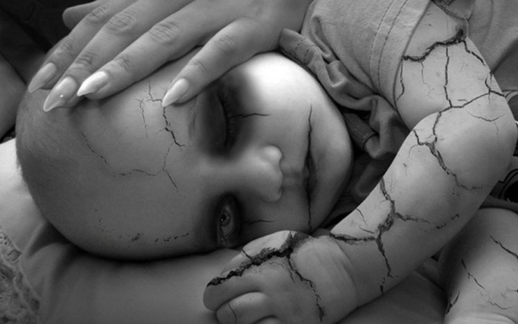 horror, Death, Cracked, Monochrome HD Wallpaper Desktop Background