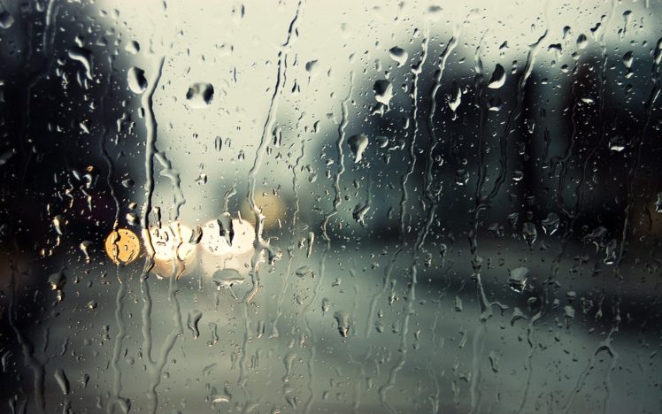 water on glass, Bokeh, Depth of field, Rain, Glass, Headlights HD Wallpaper Desktop Background