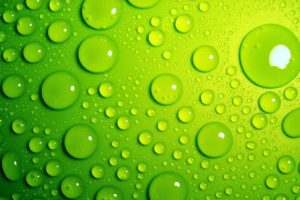 macro, Water drops, Green