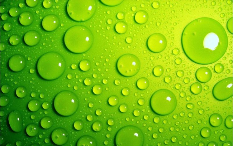 macro, Water drops, Green HD Wallpaper Desktop Background