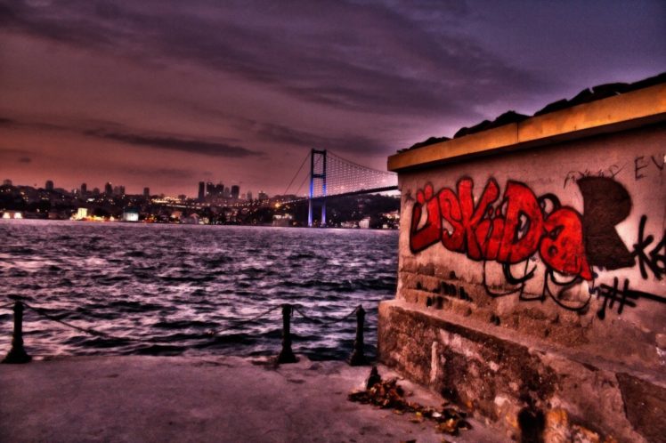 Istanbul, Turkey, Bosphorus, üsküdar, Graffiti, HDR HD Wallpaper Desktop Background