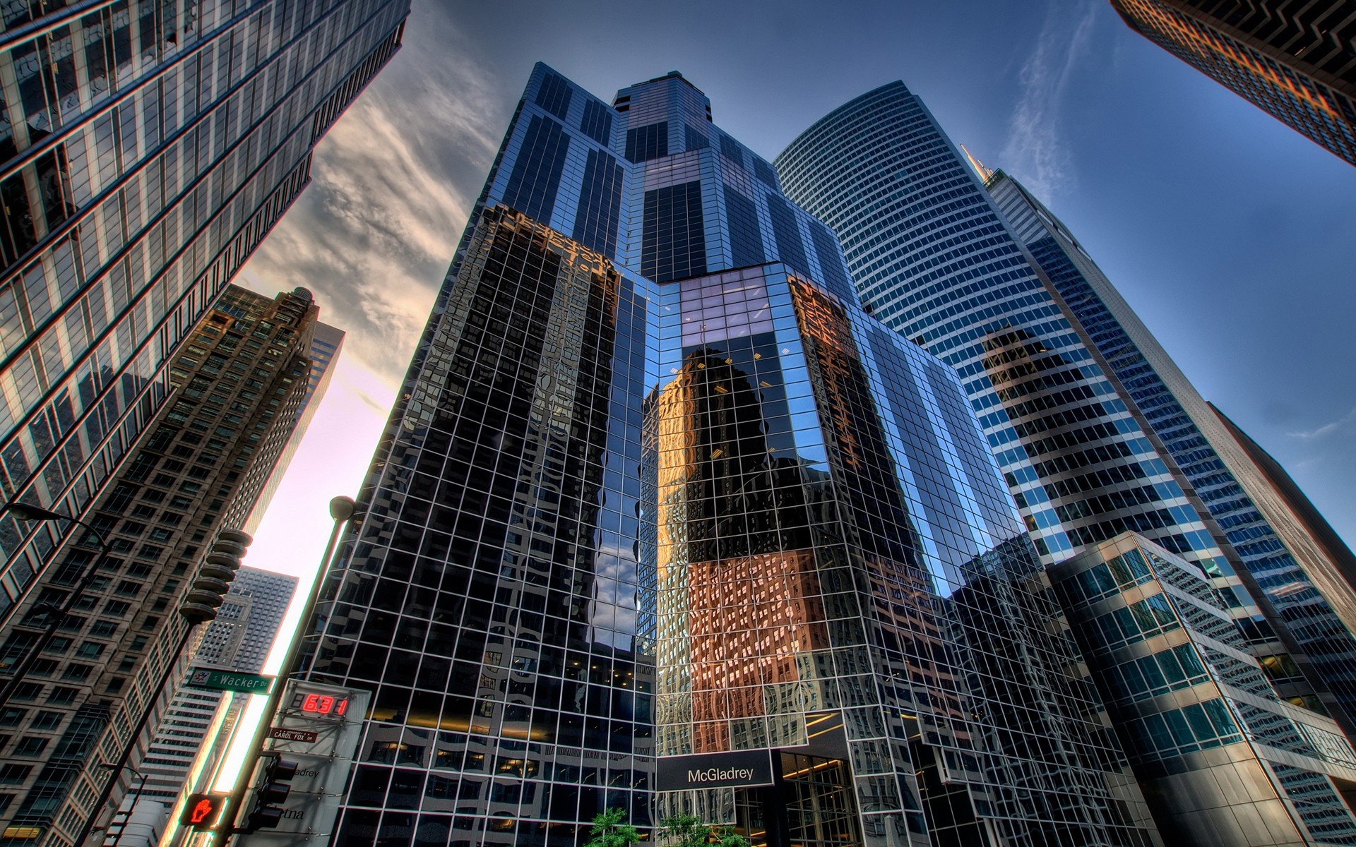 cityscape, Reflection, Glass Wallpaper