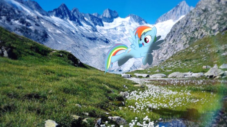 My Little Pony, Rainbow Dash, Mane 6, Switzerland, Unteraargletscher, Adobe Photoshop HD Wallpaper Desktop Background