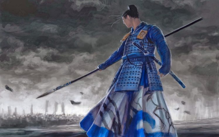 spear, Samurai, Battle, Gray, Daidoji Teruo HD Wallpaper Desktop Background