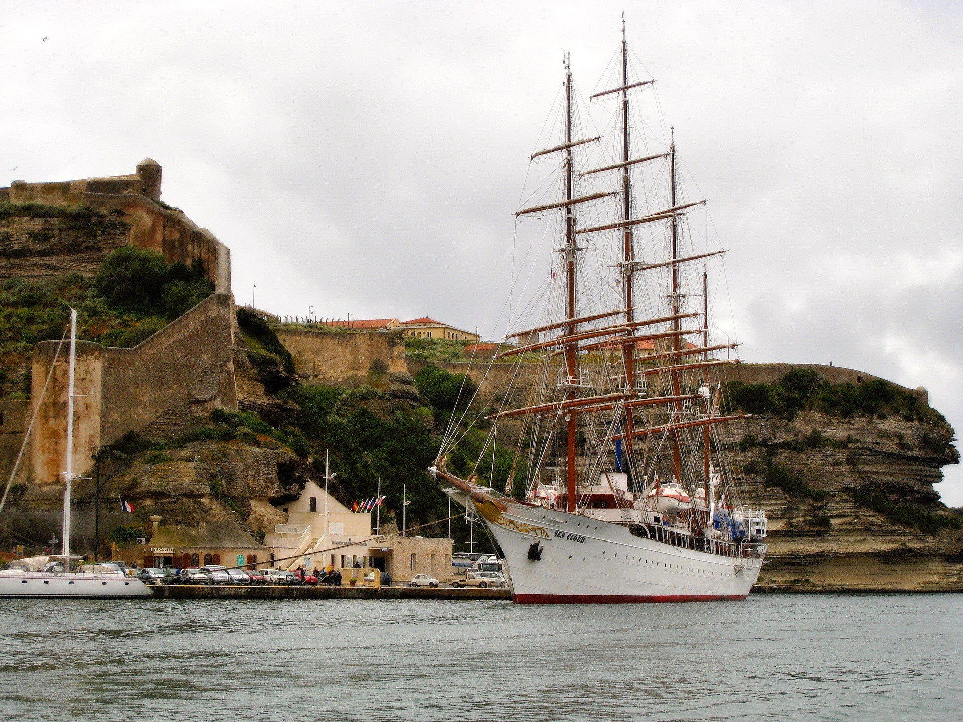 sailing ship, Ship, Corsica Wallpaper