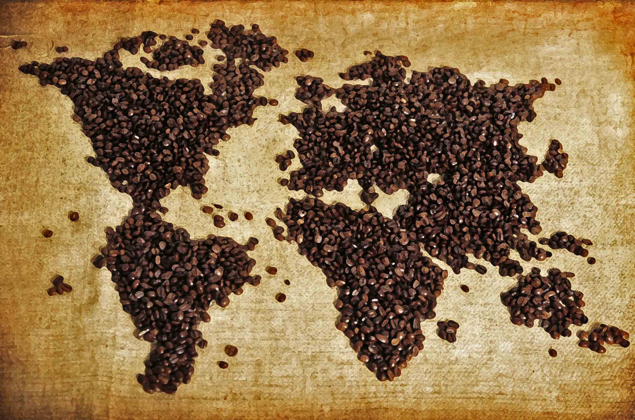 coffee, Map Wallpaper
