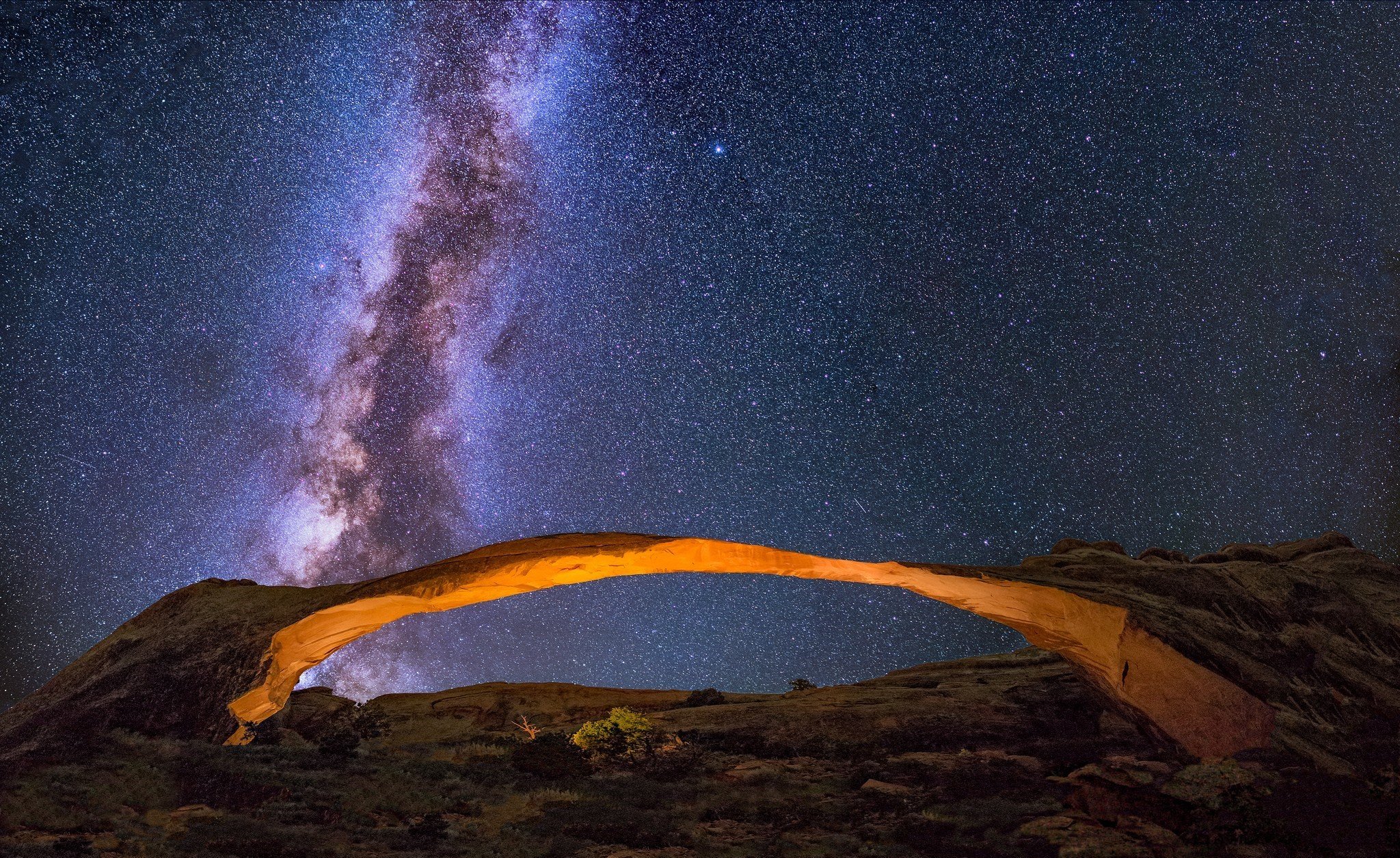night, Stars, Rock Wallpaper