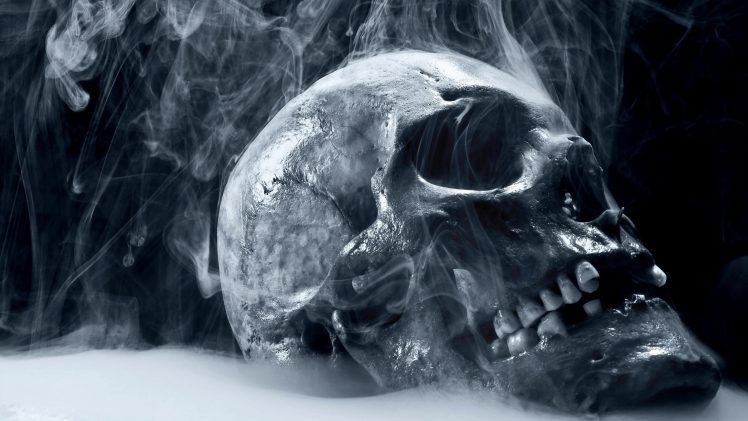 skull, Smoke HD Wallpaper Desktop Background
