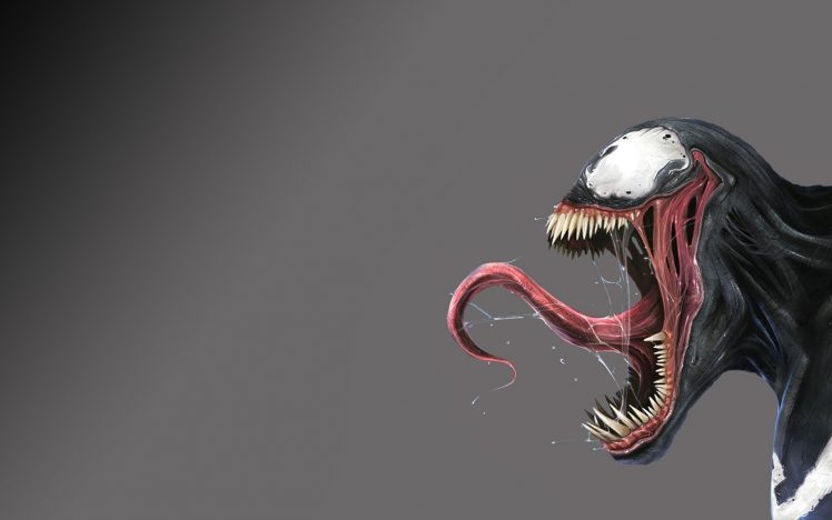 Venom, Gray background, Villain HD Wallpaper Desktop Background