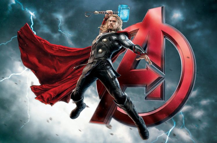 Avengers: Age of Ultron, Thor, Chris Hemsworth, Lightning, Superhero, Mjolnir HD Wallpaper Desktop Background