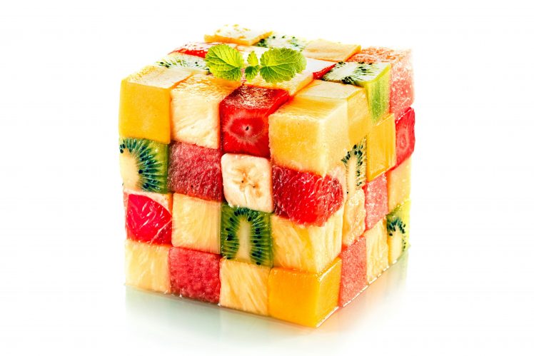 kiwi (fruit), Food, Pineapples, Strawberries, Rubiks Cube, Love HD Wallpaper Desktop Background