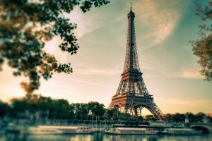 Eiffel Tower, Blurred, Paris, France, Filter, Boat, Trees, Branch, Architecture, Tower