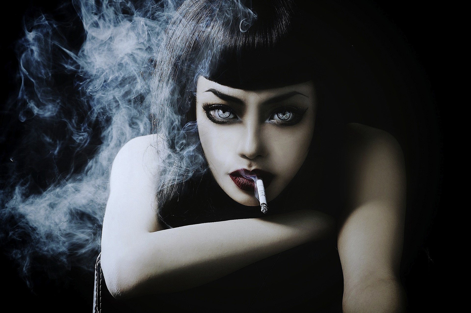 model, Smoking Wallpaper