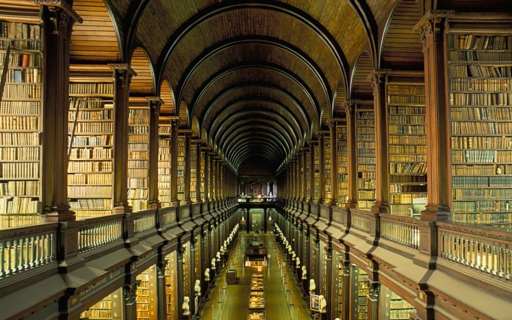 books, Library, Architecture, Shelves, Ireland, Dublin, College, Trinity College Library HD Wallpaper Desktop Background