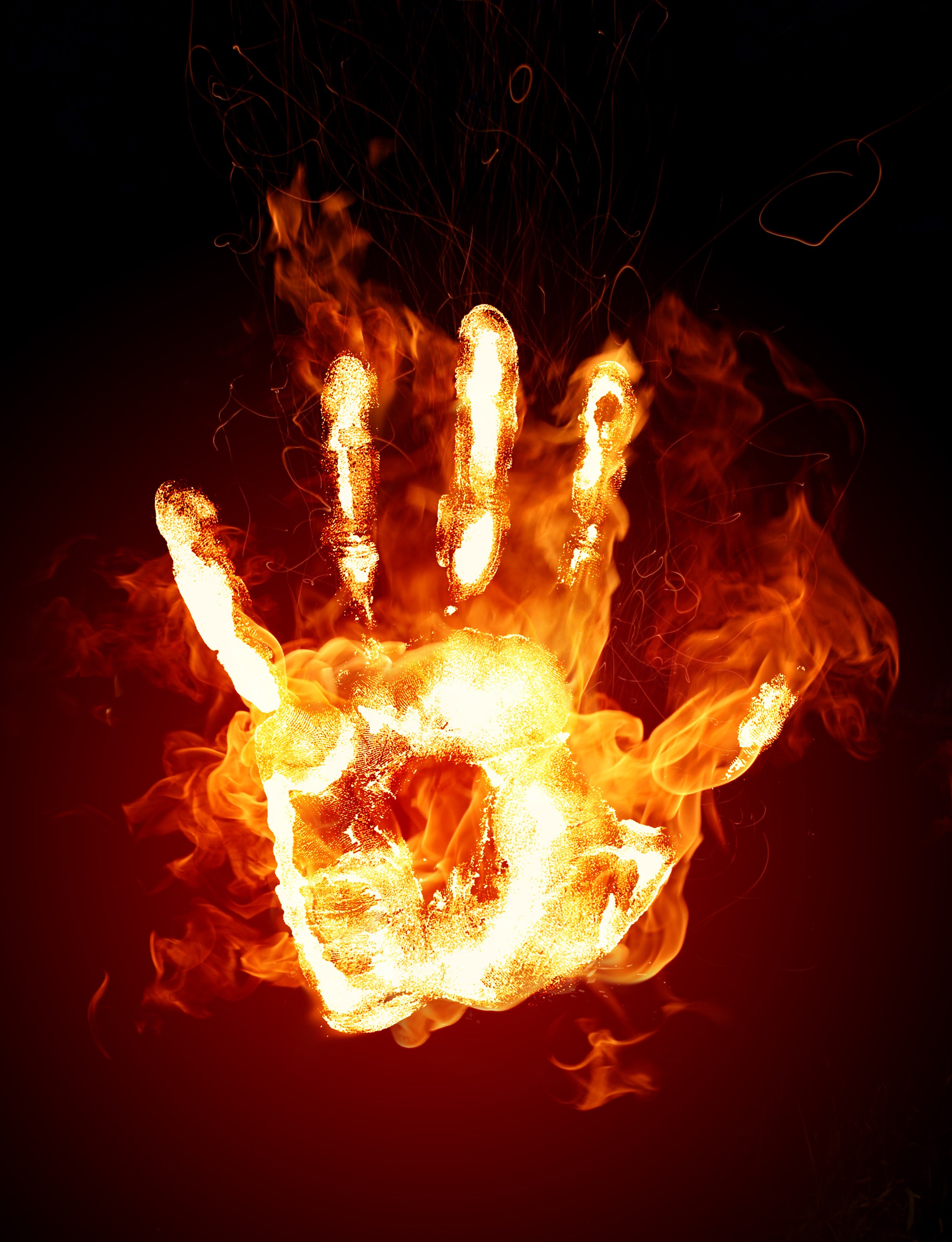 fire, Hand, Handprints Wallpaper