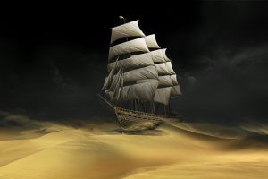 drawing, Ship, Boat, Desert, Sand, Tintin