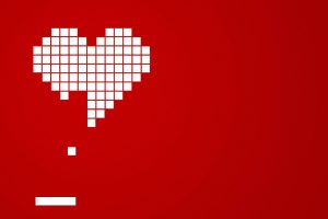 Brick, Hearts, Red background, Arkanoid