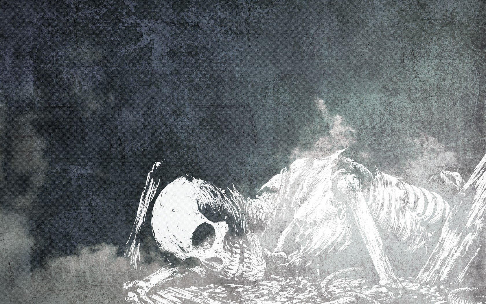 skeleton, Skull and bones, Dead, Gray Wallpaper