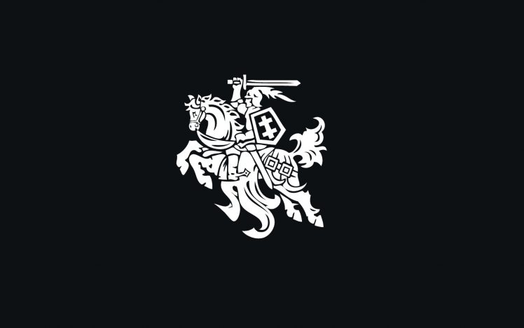 Lithuania, Black, Simple, Coat of arms HD Wallpaper Desktop Background
