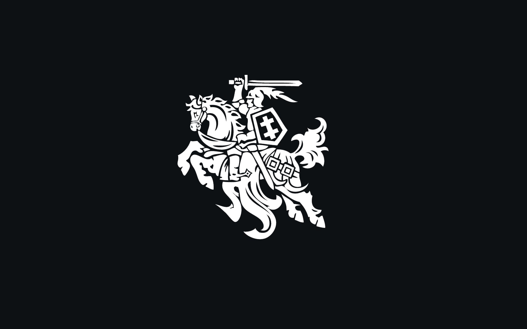 Lithuania, Black, Simple, Coat of arms Wallpaper